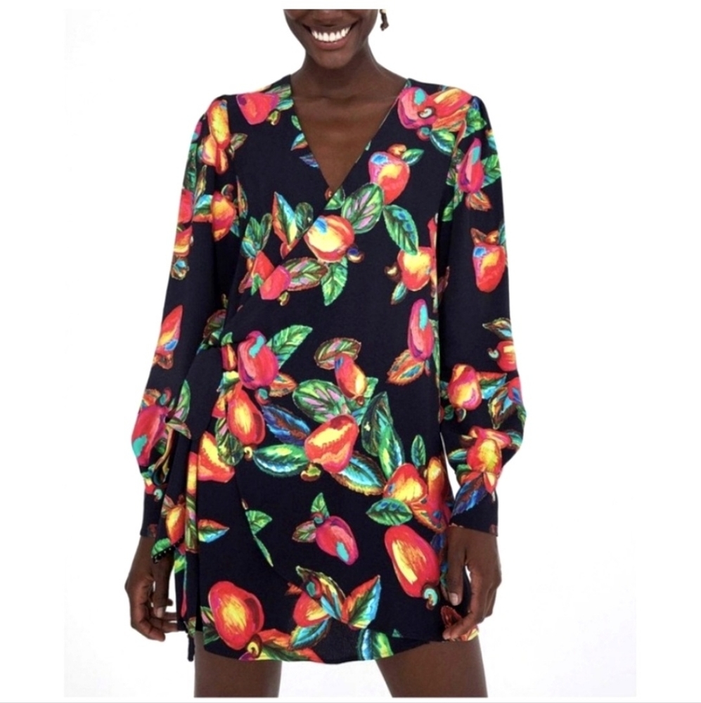 Farm Rio True Genuine Wrap Multicolor Cashew Mini Summer Vacation Dress xs